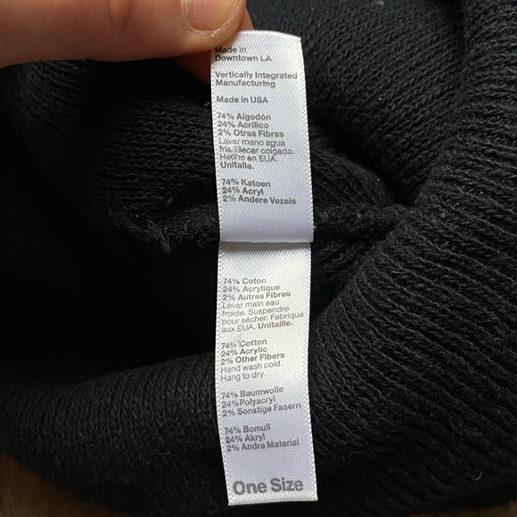 American Apparel Vintage Black Pompom Beanie - Picture 3 of 4